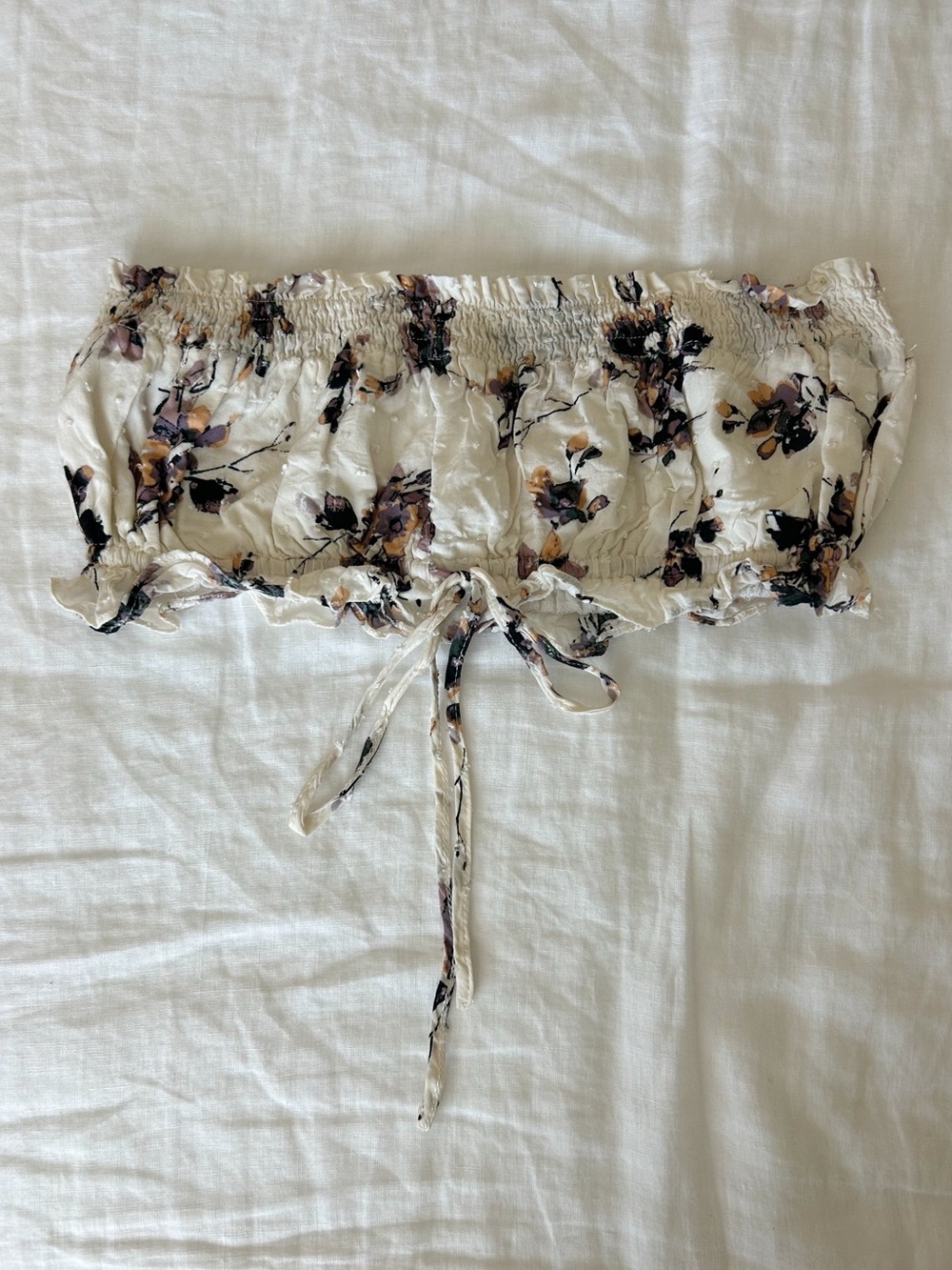 Honey belle cream & white floral tube top